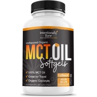 Intentionally Bare Organic MCT Oil Capsules - 70% C8 MCT Oil & 30% C10 MCT Capsules Unflavored for K