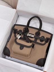 Hermes Birkin 25 Cargo Mousse/Bai brun PHW G