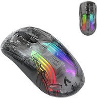 Wireless Gaming Mouse Bluetooth Dual Mode Transparent Clear RGB Lighting Mechanical Ergonomic Rechargeable Silent Quiet Gaming Mice for PC Laptop Computer Macbook Air/Pro Tablet PS4 PS5 Xbox Steam