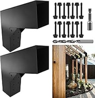 DEVALLEY 2-Way 30-Degree Slant Pergola Brackets Kit, DIY L-Shaped Woodwork Brackets for 4" x 4" (Act