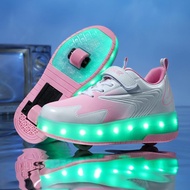 Charging Heelys shoes for kids, two-wheel skating shoes, sparkle, with rollers blades