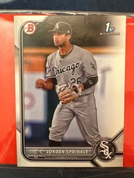 MLB 2022 Topps 1st Bowman Baseball Card - Chicago White Sox 芝加哥白襪隊 游擊手Jordan Sprinkle 棒球卡 球員卡