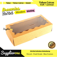 Dus Brownies 20x10x5 Isi 25 Pcs / Box kue / Kemasan Brownies / Dus Brownis / Box Brownis Jendela /