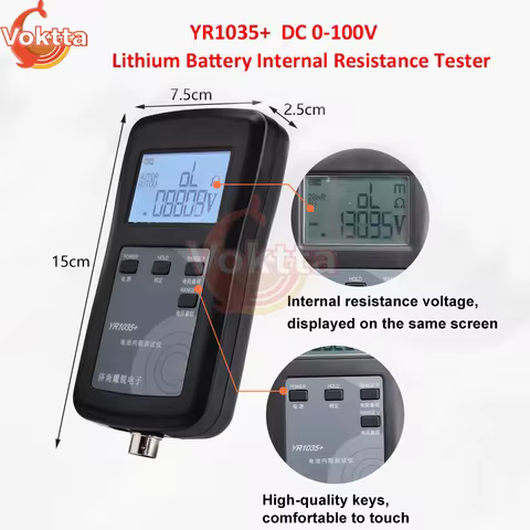 YR1035+ Lithium Battery Internal Resistance Tester DC 0-100V High-precision Battery Tester 4-Wire Re