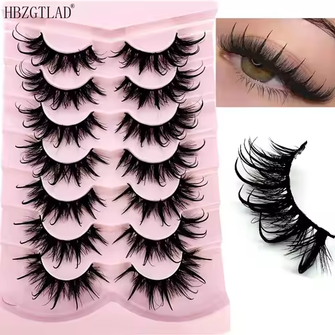 New 7Pairs Design Wet Manga Lashes 3D fluffy Eyelash Extensions Makeup Fashion Long Thick Natural Fa