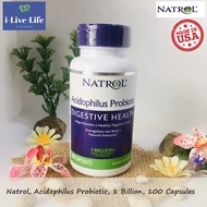 โปรไบโอติก Acidophilus Probiotic 1 Billion 100 Capsules - Natrol จุลินทรีย์แลคโตบาซิลัส 1000ล้านตัว
