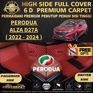 PERODUA NEW ALZA D27A ( 2022-  2024 ) FLOOR MAT 6D PREMIUM LUXURY PU LEATHER CARPET CARMAT KARPET KE