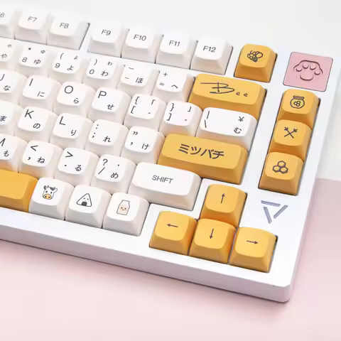 XDA PBT Keycaps Korean Russian Set Dye Sub Honey Milk For Gaming Mechanical Keyboard 61/68/87/104/10