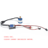 NEEBRC มอเตอร์ไร้แปรงเร็วกว่า14T บังคับวิทยุ2830 2400KV พร้อมปลั๊ก45A ESC BEC T สำหรับ1/12 MN128ตีนต