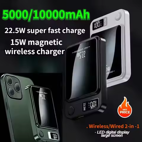 Magnetic Power Bank 5000/10000mAh Capacity Wireless Fast Charging Suitable for IPhone Xiaomi Huawei 