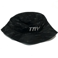TRY Longboard Bucket Hat Black Size Head Circumference 57 cm