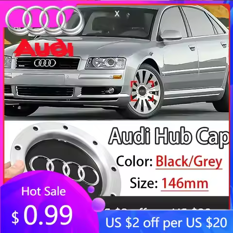 Car Sticker Hot A4 A6 For Audi 4PCS 146mm 8D0601165K Wheel Center Hub Cover 4 Ring Logo Audi Logo Fo