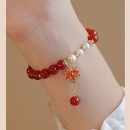 Lucky tomato red maple leaf bracelet VT88