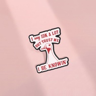 Sarcastic Goose Funny IDK Quote Enamel Brooch Retro Red Text Meme Badge for Clothing Backpack Access