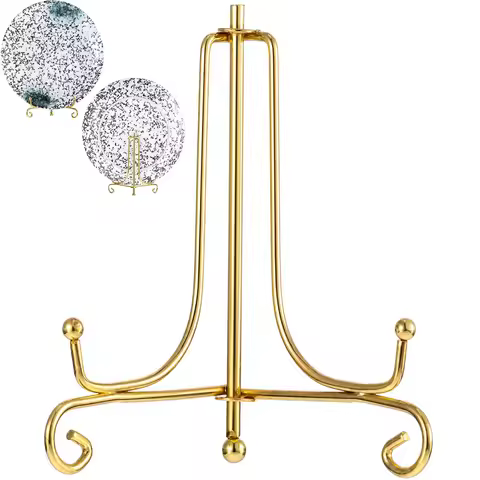 2pcs Iron Display Stand Metal Easel Stand for Picture Frame Gold Small Iron Easel Plate Display Phot