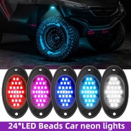 12/24V Truck Car Chassis Light LED Rock Lights 24 High Brightness LED Beads Neon Lamp For Pickup Off