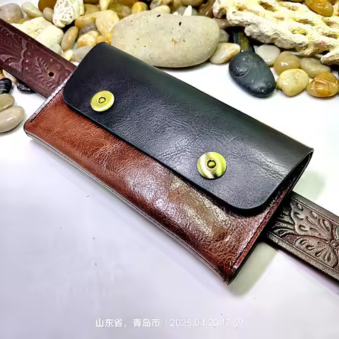 Blongk Genuine Leather Sheath Cell Phone Case Holster Waist Bag Belt Pack Zipper Card Hold Pouch for