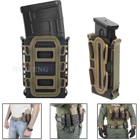 Tactical Molle Magazine Pouch AR 15 M4 AK 47 7.62 5.56 9mm Scorpion Fast Mag Holster Case Holder Gun