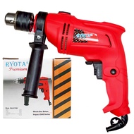 TEKIRO Ryu Impact Drill Mesin Bor Kayu Besi Tembok Tangan Listrik 13mm RID13-1RE Free 1 Set Areng 2 