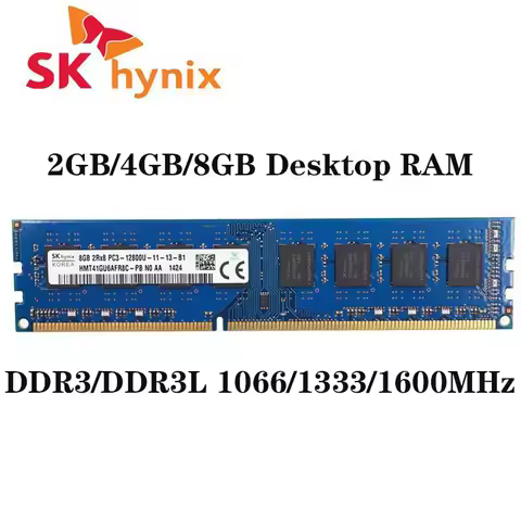 Fast Shipping SK Hynix Memory Desktop 240pin 4GB/8GB DDR3 1600Mhz/1333Mhz PC3L-12800 1.35V 1.5V