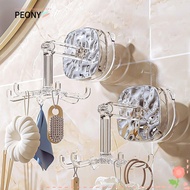 PEONIES 360° Rotating Hook, ABS Six-claw Hanger Rack, Kitchen Gadgets Adhesive Multifunctional No-Punch Gadgets Organizer Hook for Home Bathroom Decor