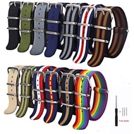 Nylon Fabric Belt 18mm 20mm 22mm Width Nylon NATO Watch Band Waterproof Watch Strap for Nato Army Sport Watch Bracelet