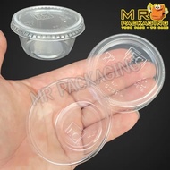2oz Round Conner [ 100sets± ] EC E622C - Plastik Pakai Pakai Makanan  Conner - Bekas Sos