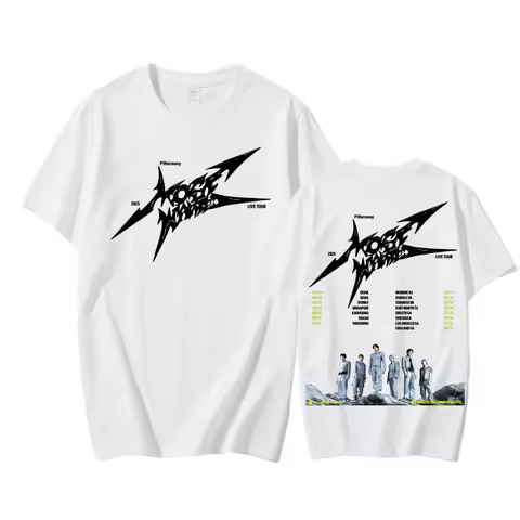 P1Harmony tour2025 T Shirt Summer new Korean boy band Tee-shirt Sleeve Korean 100%Cotton Clothing Hi