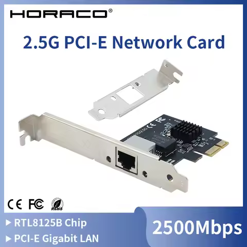 2.5G PCI-E to RJ45 Network Card RTL8125B Gigabit LAN Ethernet PCI Express Network Card 10/100/2500Mb