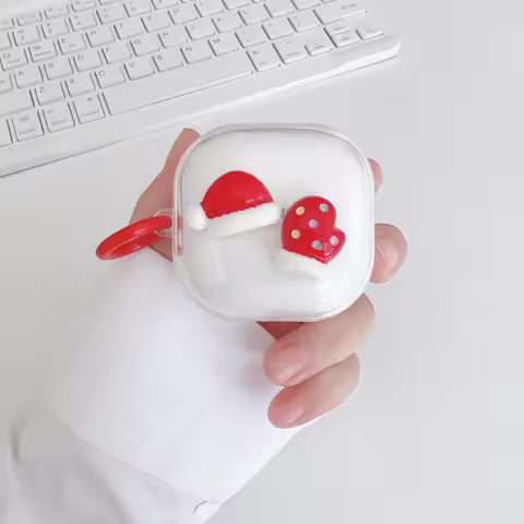 For Samsung Galaxy Buds 2 Case For Buds Pro Live FE Case Transparent TPU Christmas Shoes and Hats Co