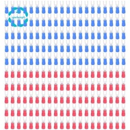 200pcs 16-14 AWG Red Blue Wire Connector Insulated Fork Terminal #4