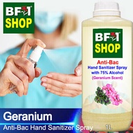 Anti Bacterial Hand Sanitizer Spray with 75% Alcohol - Geranium Anti Bacterial Hand Sanitizer Spray - 1L