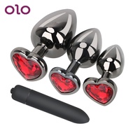 OLO Bullet Vibrator Butt Plug Couple Anus Dilator Multispeed S/M/L Prostate Massager Sex Toys for