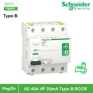 Schneider Electric A9Z51440 EV Charger 4 โพล 40 แอมป์ Residual Current Circuit Breaker (RCCB) Acti9 