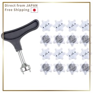 Golf Spike Studs Replacement Set 16 Pcs White With Golf Shoe Spike Wrench Anti-Slip Easy Fit