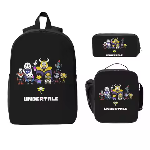 Undertale Gamer Gaming Backpack Student BookBag School Bag Computer Shoulder Bags 3ps Insulated Lunc