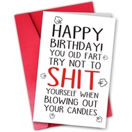 Funny Farting Birthday Card for Men Women, Rude Birthday Gift for 50th 60th 70th 80th Older, Happy B