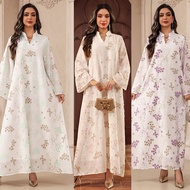 AB519jalabiya Embroidered Cloth Fashion V-Neck Robe Home Daily Dress Spring Summer New Style Women's