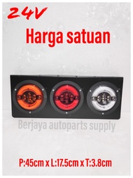 LAMPU REM STOP LAMP 3 LED BULAT BELAKANG VARIASI 24V UNIVERSAL TRUK