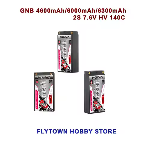 GAONENG GNB 4600mAh/6000mAh/6300mAh 2S 7.6V HV 140C 5.0mm Bullet Shorty LiPo Battery For RC Racing C