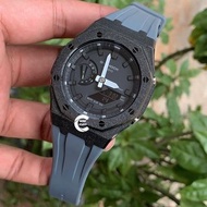 《改裝訂製》G-SHOCK特別限量版 男裝女裝手錶鋼錶電子錶 防水潛水錶 農家橡樹 Casioak Casio G Shock Special Limted Edition GA2100 Luxury Men Ladies Watch 磨砂黑色 灰色