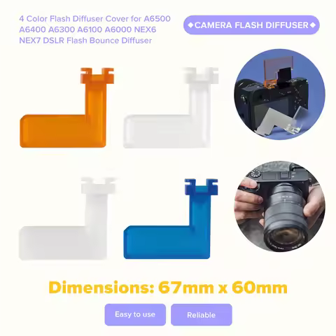 4 Color 4 In 1 Flash Diffuser Cover For SONY A6500 A6400 A6300 A6100 A6000 NEX6 NEX7 DSLR Flash Boun