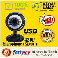 [ Ready Stock ] USB 2.0 Digital HD 480P Webcam Camera Pixels 6 LED Web Cam with Mic Microphone for S