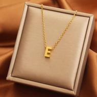 Kalung Inisial Wanita Titanium Kalung Titanium Wanita Liontin Huruf Kalung Alfabet