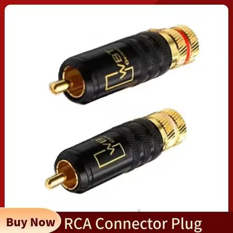 RCA Connector Plug Male Headphone Terminal Gold Plated Copper WBT-0144 With Screw Locking For Solder