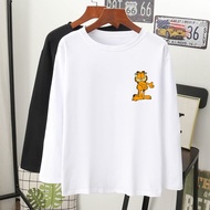 kucing GARFIELD baju T-shirt lengan panjang kasual lelaki perempuan viral/long sleeve women men/labuh MUSLIMAH/