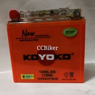 Koyoko G2 Battery 12N9L-BS (12N9) 12V9AH/10HR (cm200t, scrambler, norton...)