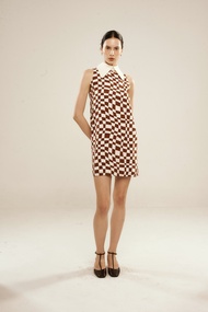 Parrot To Go PTG 1431 THE COLLAR WAVERY CHOCOLATE 🍫 DRESS — COME WITH 5.5 PROMO! (DETACHABLE COLLAR