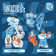 F4 Fantastic Four Fan Merch Keychain Stickers Bookmarks Shirt Tote Bag