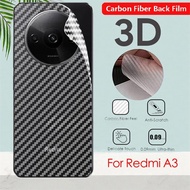 Anti Slip 3D Carbon Fiber Protective Guard Rear Screen Protector Back Film Not Tempered Glass For Redmi 13C A3 A2 A1 + 4G 5G